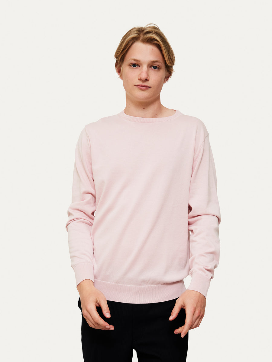 Sea Island Cotton Long Sleeves Knit【Pink】 GIM ONLINE STORE