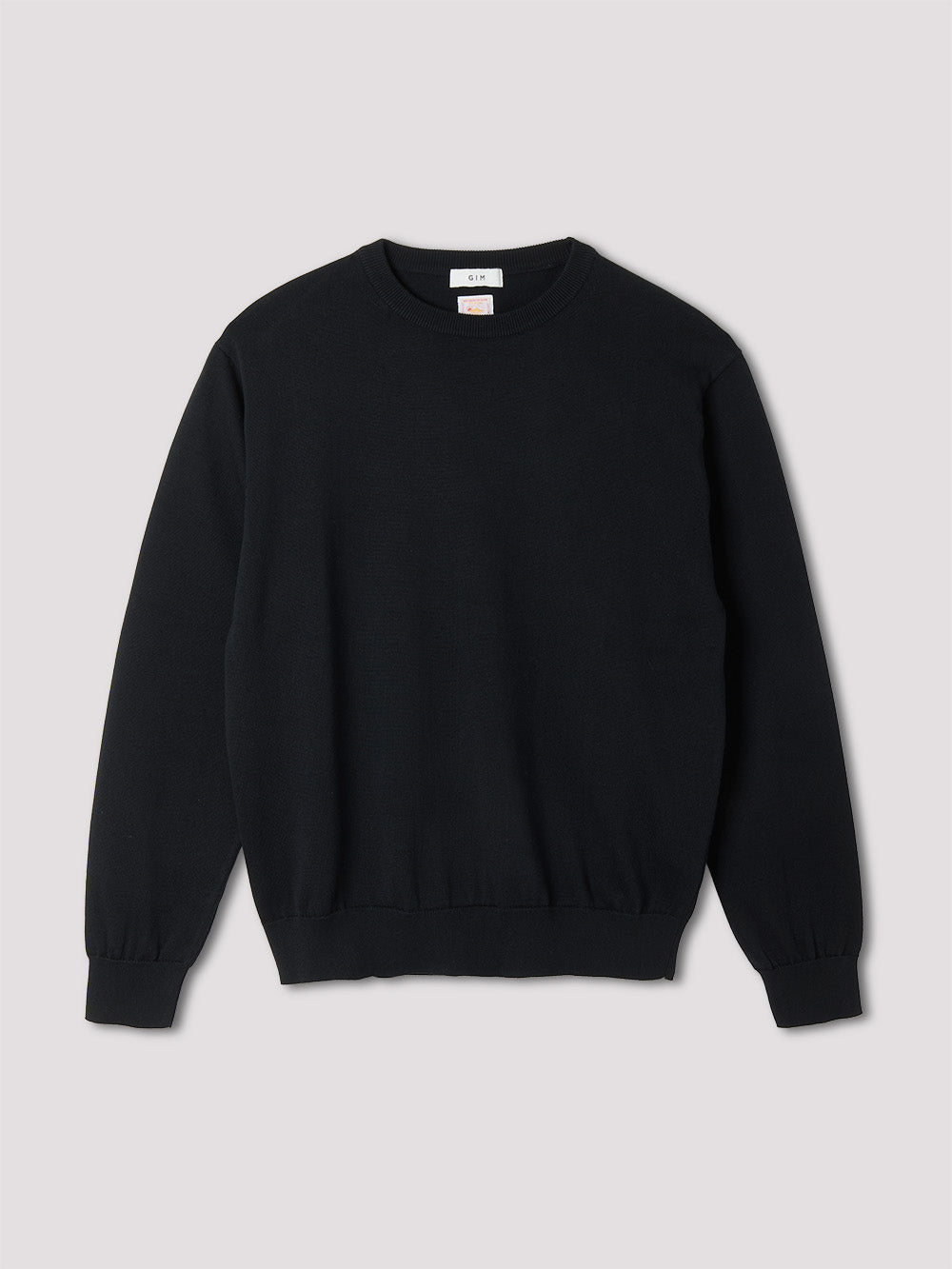 14G Sea Island Cotton Knit Crew Neck【Black】 – GIM online store
