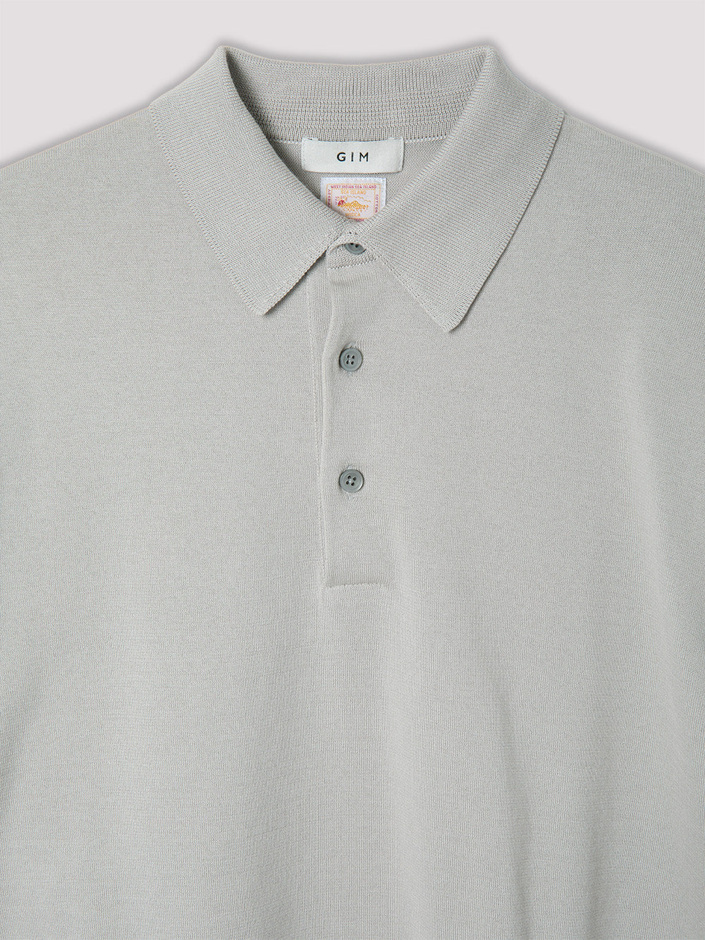 18G Sea Island Cotton Knit Polo【Gray】 – GIM online store