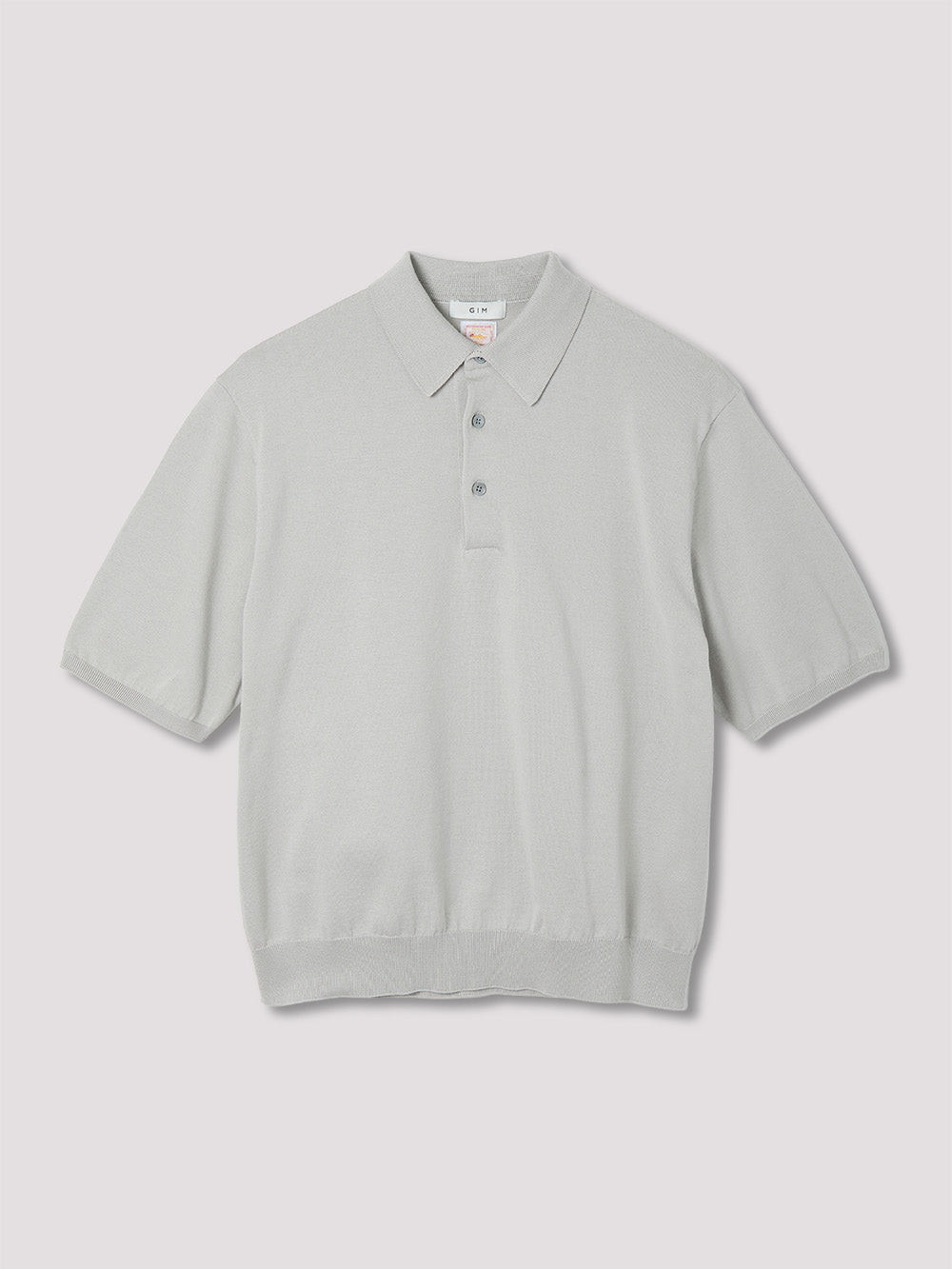 18G Sea Island Cotton Knit Polo【Gray】 – GIM online store