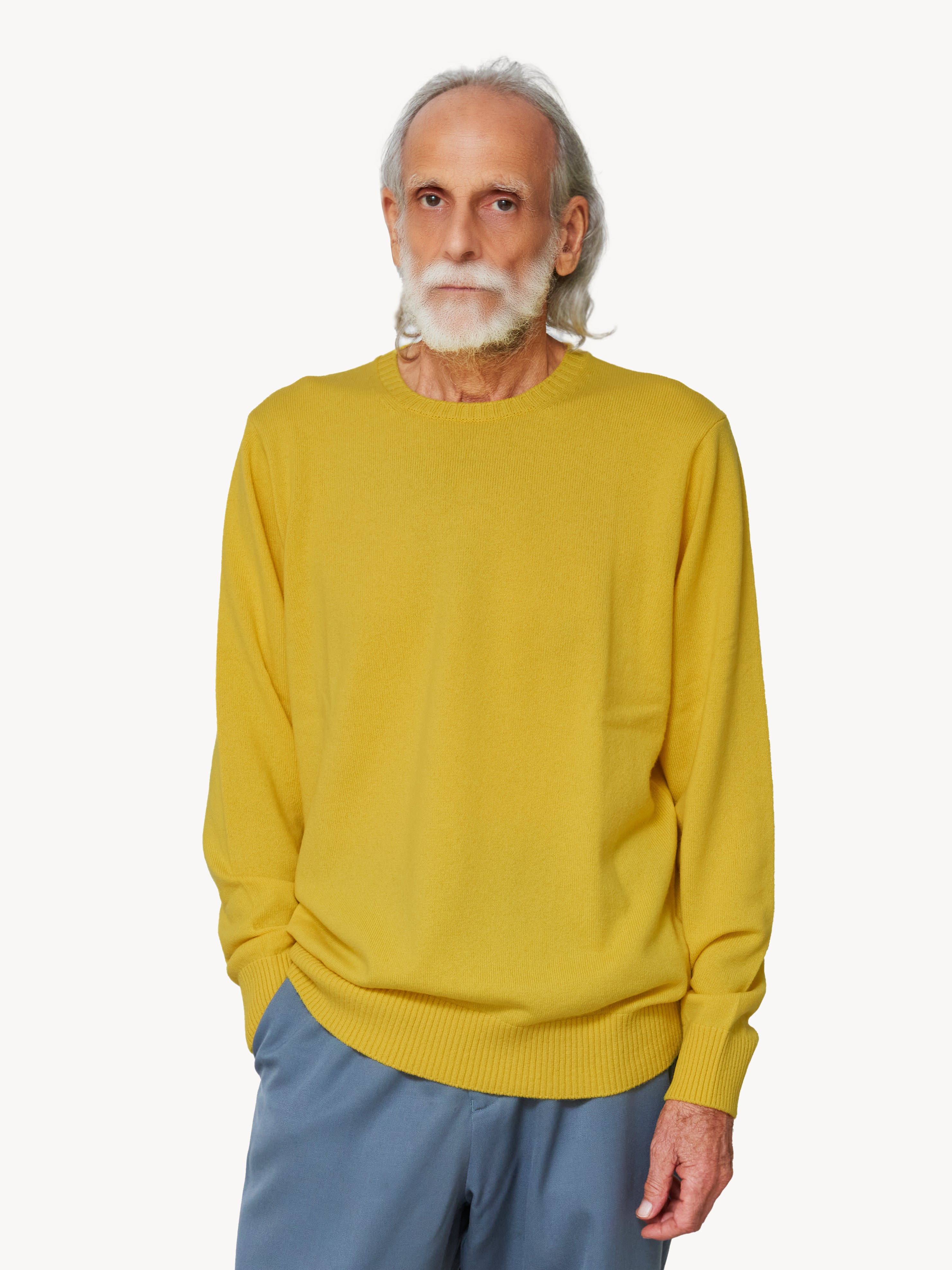 Cashmere 10G Crew Neck Knit【Yellow】 – GIM ONLINE STORE