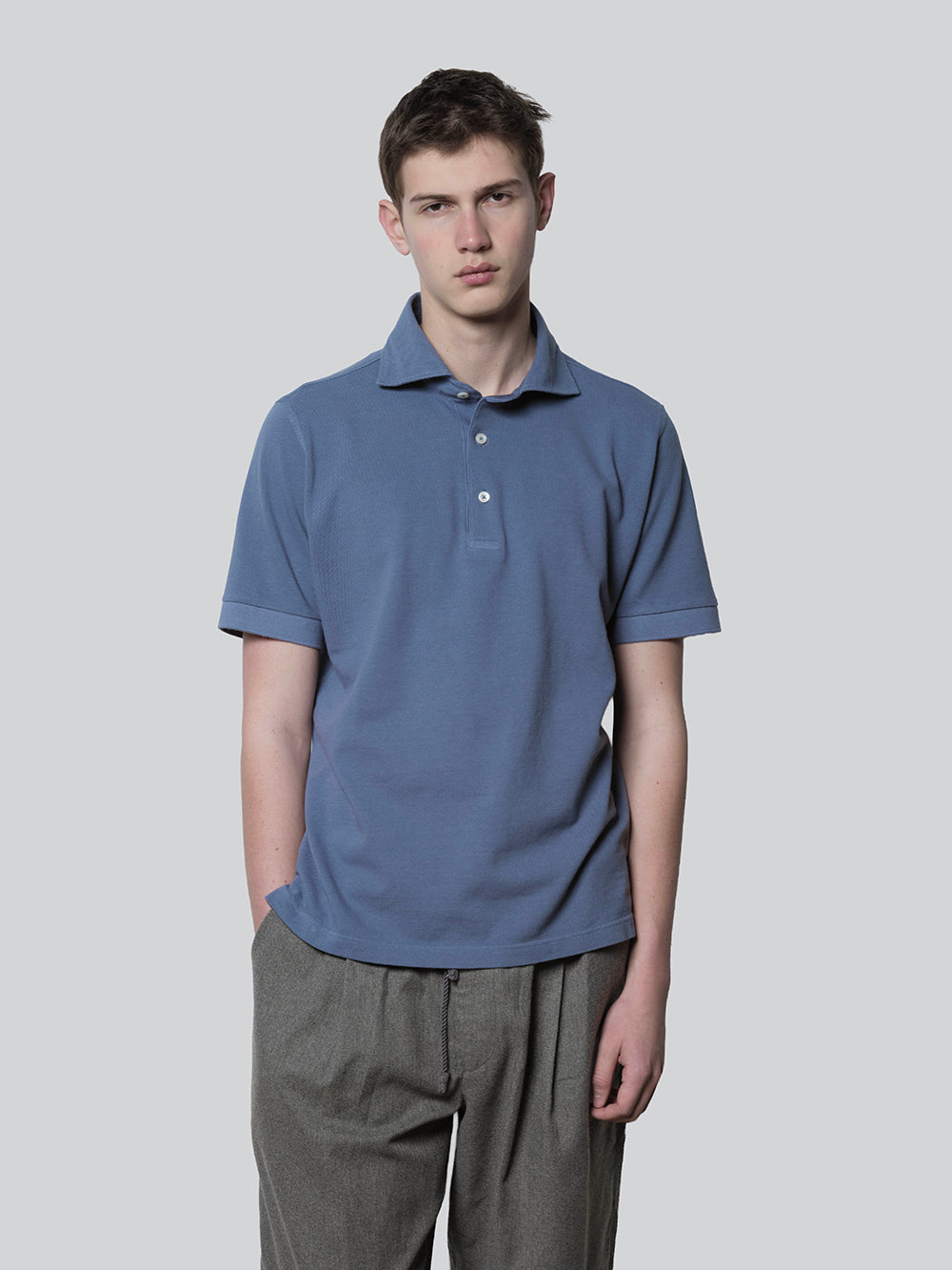 Vintage Dry Wash Polo Shirt【Blue】 – GIM online store