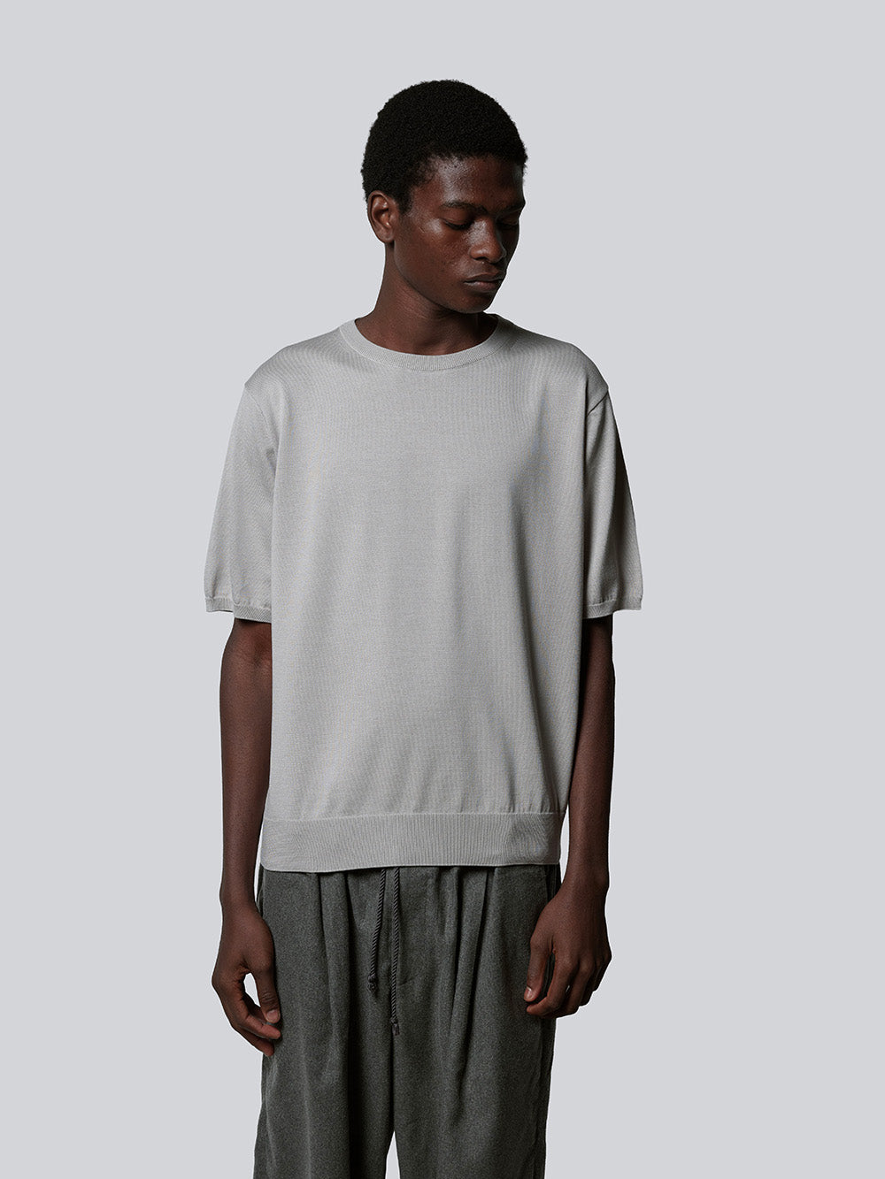18G Sea Island Cotton Half Sleeve Tee【Gray】 – GIM online store