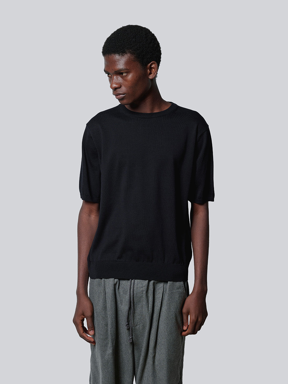 18G Sea Island Cotton Half Sleeve Tee【Black】 – GIM online store